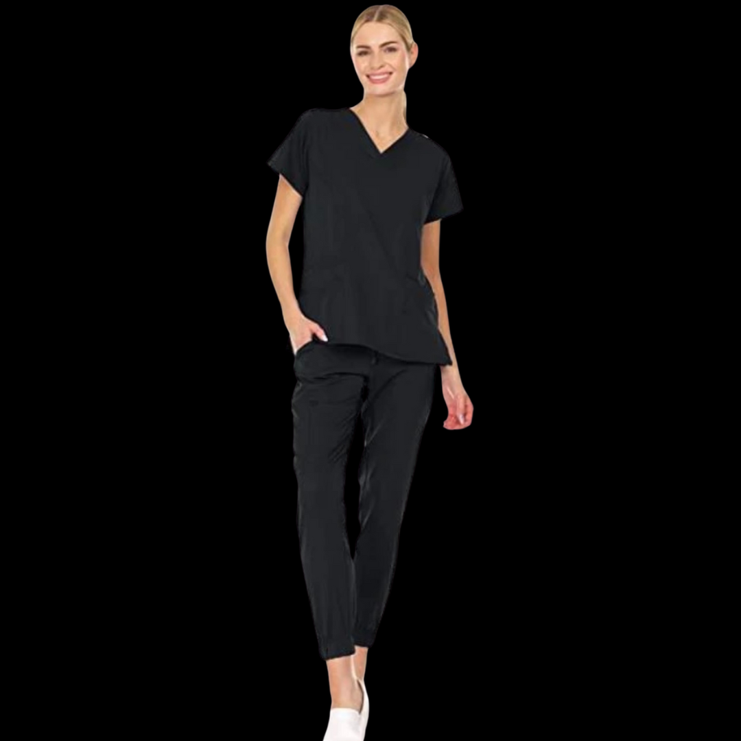 Black Jogger Scrub Set