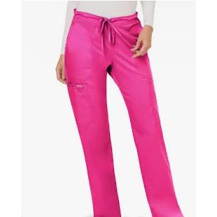 Cherokee Pink workwear flex straight leg drawstring scrub pants