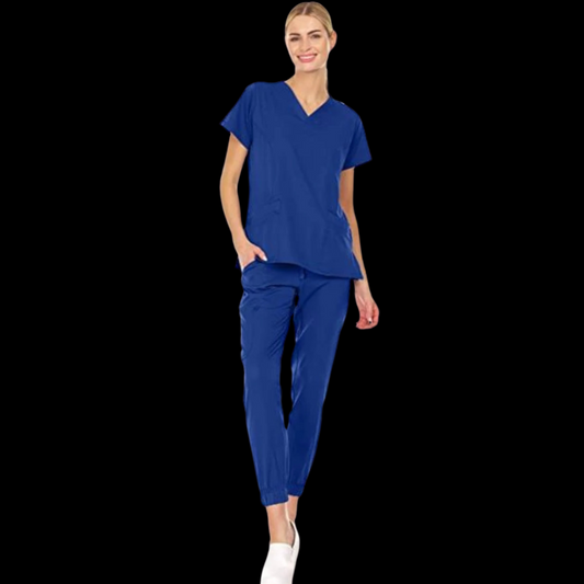 Royal Blue Jogger Scrub Set